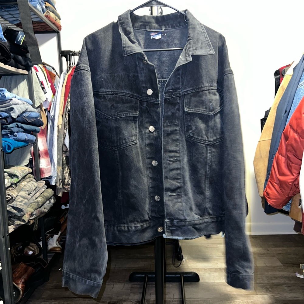 Vintage Black Denim Saugatuck Jacket Size XL